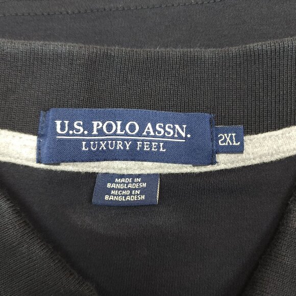 U.S. Polo Assn. Luxury Feel Polo Shirt 2XL Black Cotton Mens Top - Picture 4 of 7